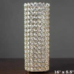 16" Tall Faux Crystal Beaded Candle Holder Centerpiece -Optimal Home Decoration 16 tall faux crystal beaded candle holder centerpiece chdlr cand 010 gold 28933318344767