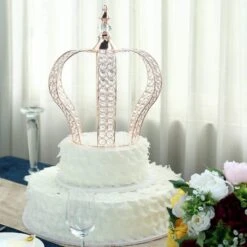 16" Tall Metal Crystal Beaded Royal Crown Cake Topper 34 16" Tall Metal Crystal Beaded Royal Crown Cake Topper -Optimal Home Decoration 16 tall metal crystal beaded royal crown cake topper 28929351254079
