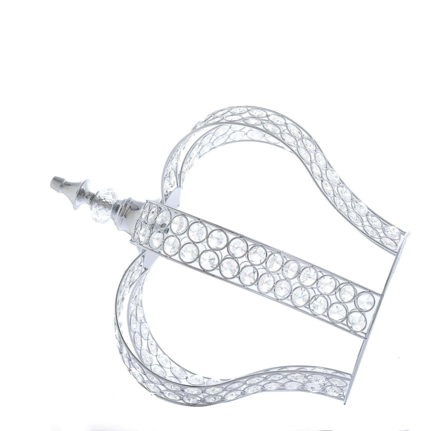 16" Tall Metal Crystal Beaded Royal Crown Cake Topper 5 16" Tall Metal Crystal Beaded Royal Crown Cake Topper - Image 3