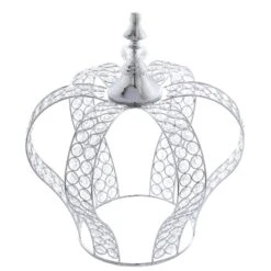 16" Tall Metal Crystal Beaded Royal Crown Cake Topper