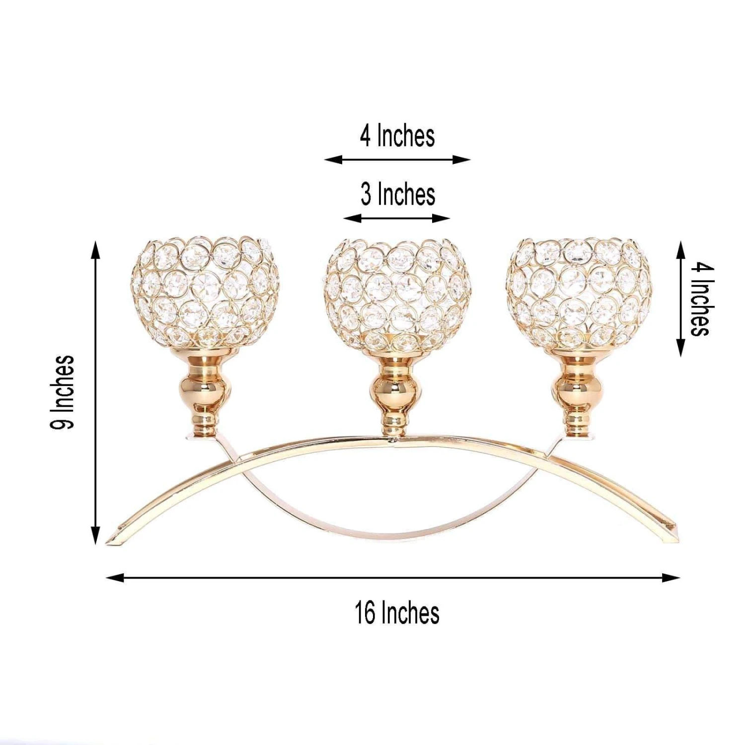 16" Wide Candelabra Beaded Globes Candle Holders Centerpiece 4 16" Wide Candelabra Beaded Globes Candle Holders Centerpiece - Image 2