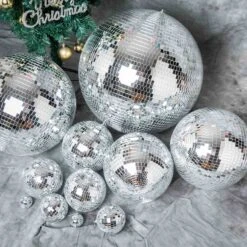 16" Wide Glass Mirror Disco Ball Ornament -Optimal Home Decoration 16 wide glass mirror disco ball ornament 28996278321215