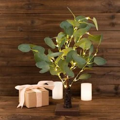 17" LED Fairy Lighted Artificial Eucalyptus Plant - Warm White 20 17" LED Fairy Lighted Artificial Eucalyptus Plant - Warm White -Optimal Home Decoration 17 led fairy lighted artificial eucalyptus plant warm white led tree02 grn 30924274532415