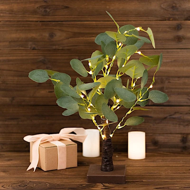 17" LED Fairy Lighted Artificial Eucalyptus Plant - Warm White 8 17" LED Fairy Lighted Artificial Eucalyptus Plant - Warm White - Image 6