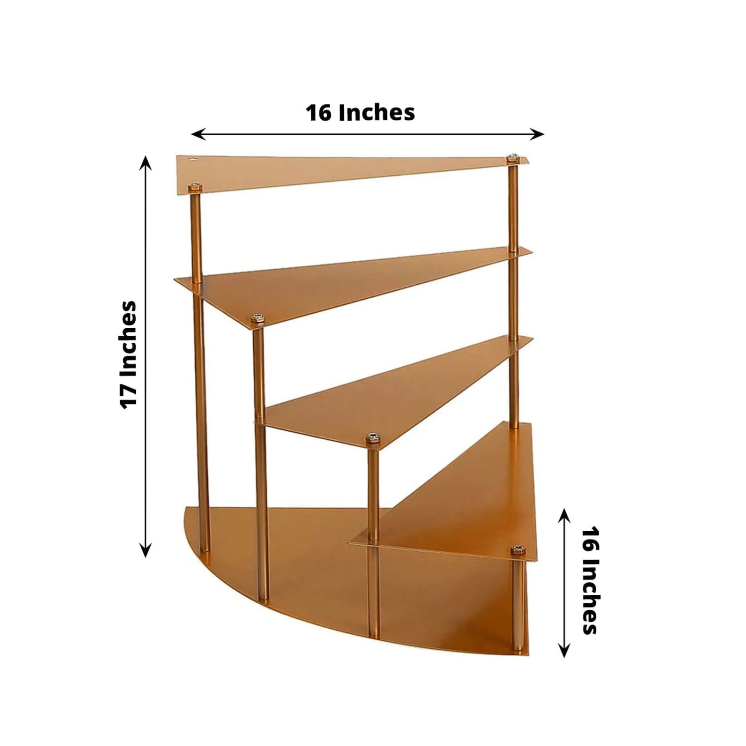 17" Metal 4 Tier Spiral Stairway Cupcake Dessert Stand - Gold 4 17" Metal 4 Tier Spiral Stairway Cupcake Dessert Stand - Gold - Image 2