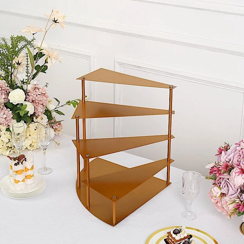 17" Metal 4 Tier Spiral Stairway Cupcake Dessert Stand - Gold 10 17" Metal 4 Tier Spiral Stairway Cupcake Dessert Stand - Gold - Image 8