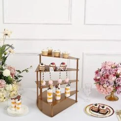 17" Metal 4 Tier Spiral Stairway Cupcake Dessert Stand - Gold 17 17" Metal 4 Tier Spiral Stairway Cupcake Dessert Stand - Gold -Optimal Home Decoration 17 spiral 4 tier metal stairway cupcake display stand gold chdlr cake17 gold 30890317283391