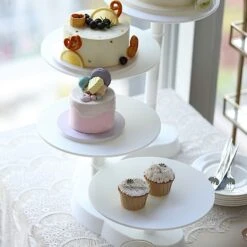 17" Tall 4 Tier Plastic Cake Dessert Stand Pillar Design Cupcake Holder - White 18 17" Tall 4 Tier Plastic Cake Dessert Stand Pillar Design Cupcake Holder - White -Optimal Home Decoration 17 tall 4 tier plastic cake dessert stand pillar design cupcake holder white cake plst r005 4 wht 29559430905919