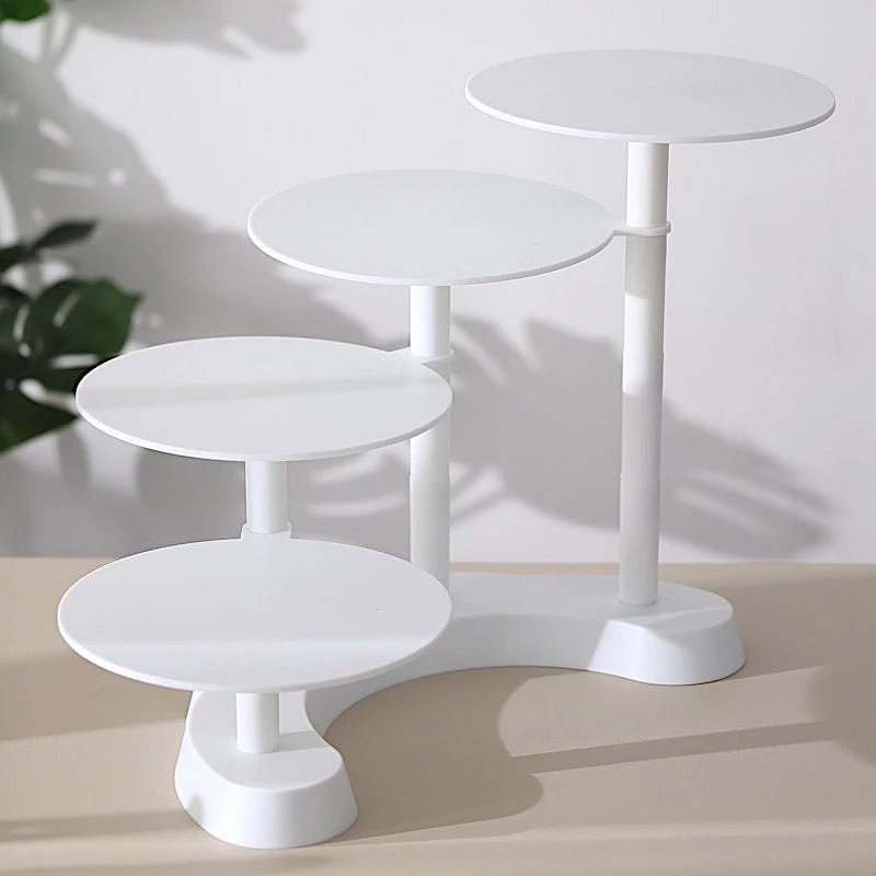 17" Tall 4 Tier Plastic Cake Dessert Stand Pillar Design Cupcake Holder - White 7 17" Tall 4 Tier Plastic Cake Dessert Stand Pillar Design Cupcake Holder - White - Image 5