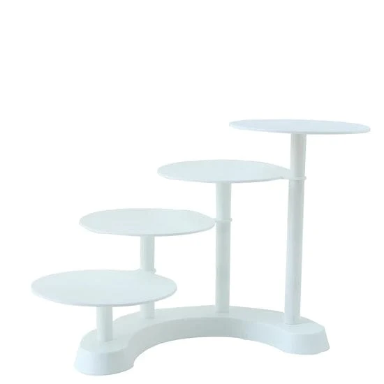 17" Tall 4 Tier Plastic Cake Dessert Stand Pillar Design Cupcake Holder - White 3 17" Tall 4 Tier Plastic Cake Dessert Stand Pillar Design Cupcake Holder - White
