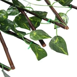 17" X 95" Expandable Lattice Fence Wood Backdrop Panel With Silk Ivy Leaves 13 17" X 95" Expandable Lattice Fence Wood Backdrop Panel With Silk Ivy Leaves -Optimal Home Decoration 17 x 95 expandable lattice fence wood backdrop panel with silk ivy leaves furn wod fen001 28380102000703