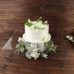 18" X 18" Acrylic Display Box Cake Stand Pedestal Riser -Optimal Home Decoration 18 x 18 acrylic display box cake stand pedestal riser 30494717444159