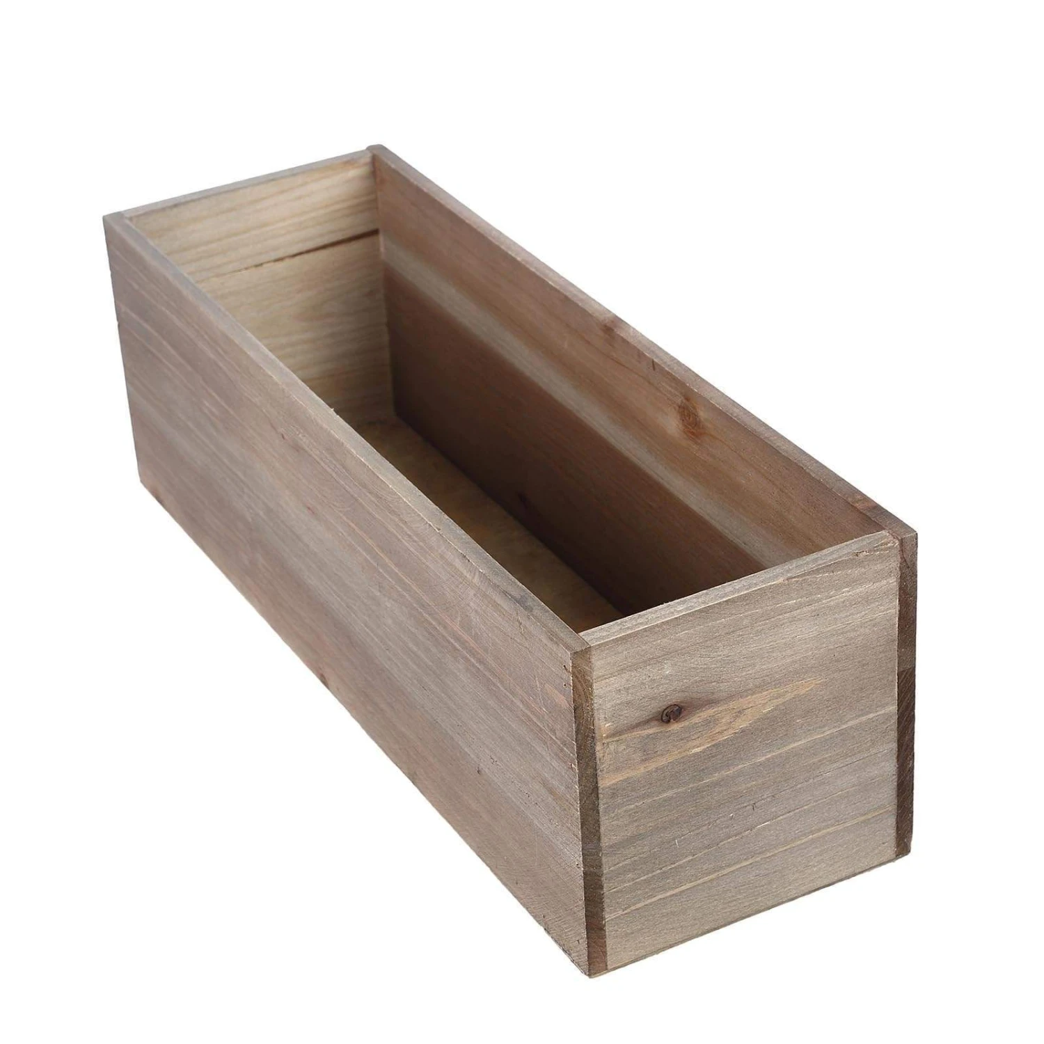 18" X 6" Natural Wood Rectangular Plant Holder Boxes Centerpieces 12 18" X 6" Natural Wood Rectangular Plant Holder Boxes Centerpieces - Image 10