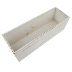 18" X 6" Natural Wood Rectangular Plant Holder Boxes Centerpieces