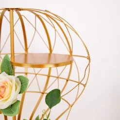 19" Tall 4 Tier Metal Hot Air Balloon Cupcake Dessert Display Stand - Gold -Optimal Home Decoration 19 hot air balloon 4 tier metal cupcake holder dessert stand gold cake met 002 gold 29364995063871