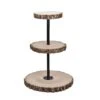 19" Tall 3 Tier Round Natural Wooden Cupcake Dessert Stand - Brown With Black 1 19" Tall 3 Tier Round Natural Wooden Cupcake Dessert Stand - Brown With Black -Optimal Home Decoration 19 tall 3 tier round natural wooden cupcake dessert stand brown with black cake wod004 nat 28582475399231