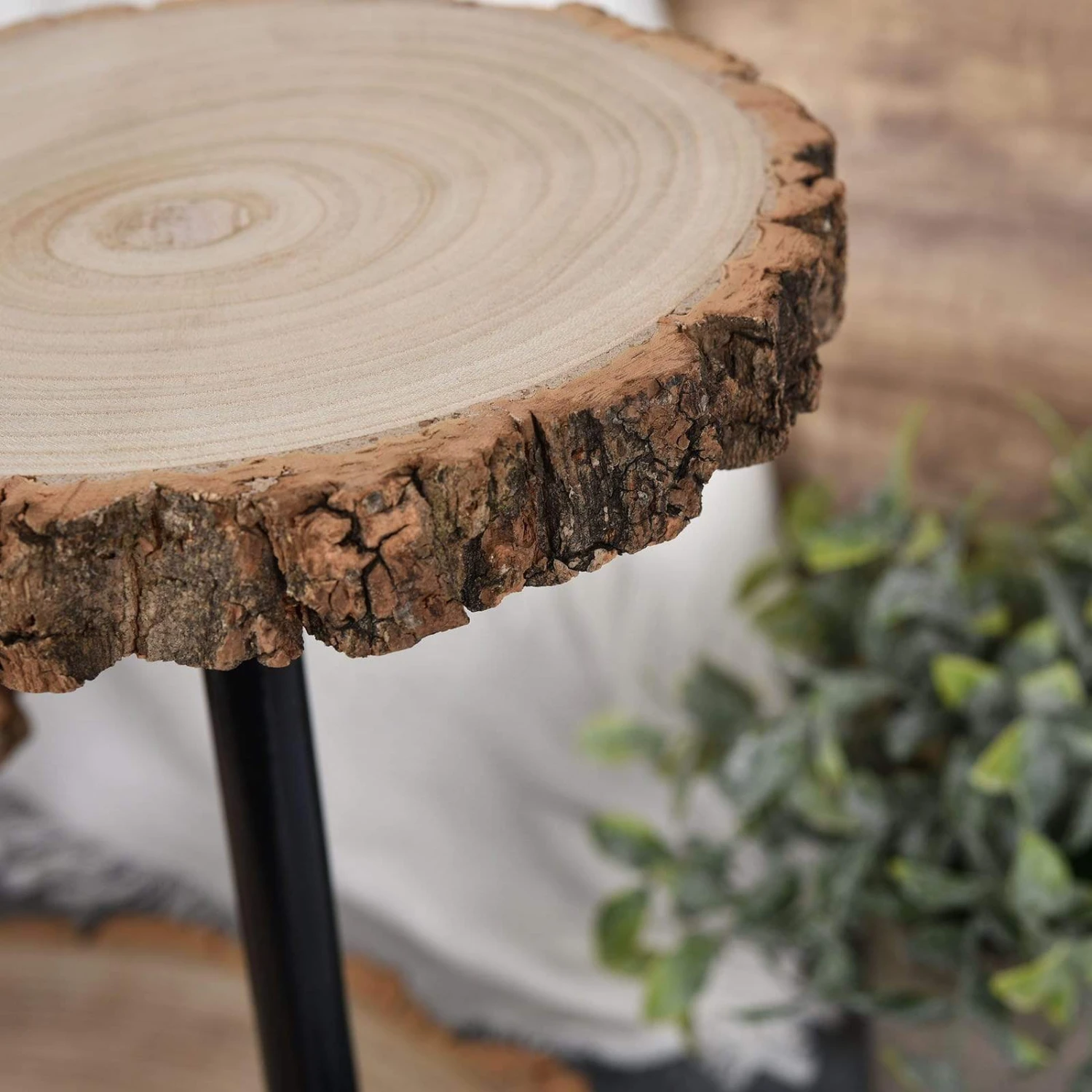 19" Tall 3 Tier Round Natural Wooden Cupcake Dessert Stand - Brown With Black 6 19" Tall 3 Tier Round Natural Wooden Cupcake Dessert Stand - Brown With Black - Image 4