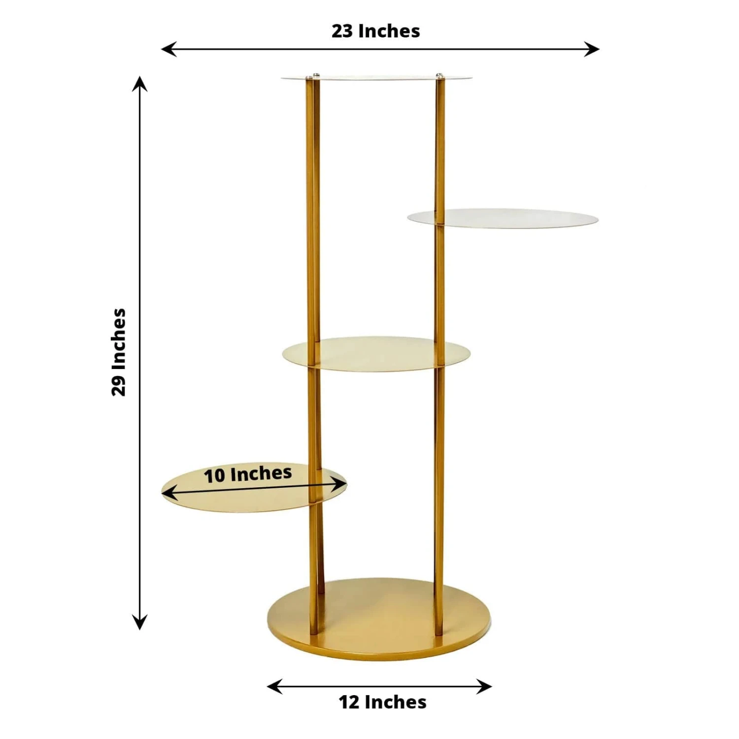 2.5 Ft Round 5 Tier Metal Cake Dessert Display Stand Centerpiece - Gold 4 2.5 Ft Round 5 Tier Metal Cake Dessert Display Stand Centerpiece - Gold - Image 2