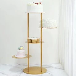 2.5 Ft Round 5 Tier Metal Cake Dessert Display Stand Centerpiece - Gold 15 2.5 Ft Round 5 Tier Metal Cake Dessert Display Stand Centerpiece - Gold -Optimal Home Decoration 2 5 ft round 5 tier metal cake dessert display stand centerpiece gold cake stnd r03 4 gold 30465935671359