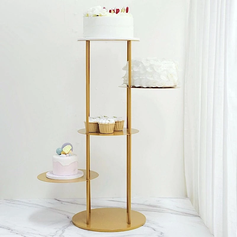 2.5 Ft Round 5 Tier Metal Cake Dessert Display Stand Centerpiece - Gold 7 2.5 Ft Round 5 Tier Metal Cake Dessert Display Stand Centerpiece - Gold - Image 5
