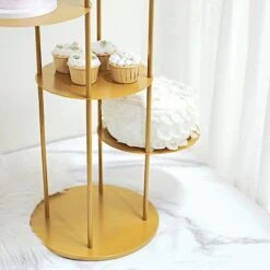 2.5 Ft Round 5 Tier Metal Cake Dessert Display Stand Centerpiece - Gold 14 2.5 Ft Round 5 Tier Metal Cake Dessert Display Stand Centerpiece - Gold -Optimal Home Decoration 2 5 ft round 5 tier metal cake dessert display stand centerpiece gold cake stnd r03 4 gold 30465935769663