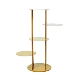 2.5 Ft Round 5 Tier Metal Cake Dessert Display Stand Centerpiece - Gold