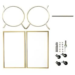 2.5 Feet Tall 2-Tier Round Metal Bar Cart With Mirror Glass Serving Trays - Gold -Optimal Home Decoration 2 5ft tall 2 tier round metal bar cart with mirror glass serving trays gold furn cart 001 gold 29500749348927