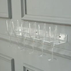2 Acrylic 21" Wine Glass Rack Wall Mounted Champagne Flute Shelves - Clear -Optimal Home Decoration 2 acrylic 21 wine glass rack wall mounted champagne flute shelves clear disp stnd acry02 1 clr 30441134522431