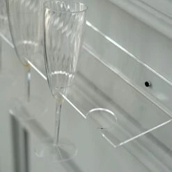 2 Acrylic 21" Wine Glass Rack Wall Mounted Champagne Flute Shelves - Clear -Optimal Home Decoration 2 acrylic 21 wine glass rack wall mounted champagne flute shelves clear disp stnd acry02 1 clr 30441134555199