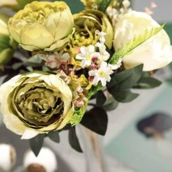 2 Bushes 14 Silk Peony Flowers -Optimal Home Decoration 2 bushes 14 silk peony flowers 28963256139839