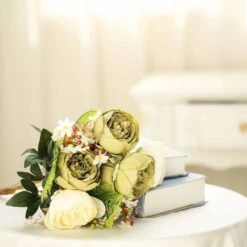 2 Bushes 14 Silk Peony Flowers -Optimal Home Decoration 2 bushes 14 silk peony flowers 28963256172607