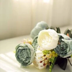 2 Bushes 14 Silk Peony Flowers -Optimal Home Decoration 2 bushes 14 silk peony flowers 28963256336447