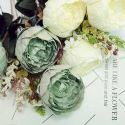 2 Bushes 14 Silk Peony Flowers -Optimal Home Decoration 2 bushes 14 silk peony flowers 28963256369215