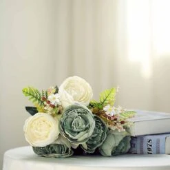 2 Bushes 14 Silk Peony Flowers -Optimal Home Decoration 2 bushes 14 silk peony flowers 28963256401983