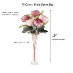 2 Bushes 14 Silk Peony Flowers -Optimal Home Decoration 2 bushes 14 silk peony flowers 28963256434751