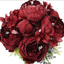 2 Bouquets 19" Silk Peony Flowers Artificial Floral Bushes -Optimal Home Decoration 2 bushes 19 silk artificial peony flowers bouquets 30696050425919