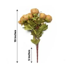 2 Bouquets 19" Silk Peony Flowers Artificial Floral Bushes -Optimal Home Decoration 2 bushes 19 silk artificial peony flowers bouquets 30696062386239