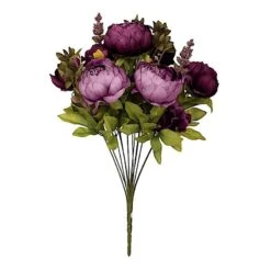 2 Bouquets 19" Silk Peony Flowers Artificial Floral Bushes -Optimal Home Decoration 2 bushes 19 silk artificial peony flowers bouquets 30696124514367