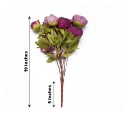 2 Bouquets 19" Silk Peony Flowers Artificial Floral Bushes -Optimal Home Decoration 2 bushes 19 silk artificial peony flowers bouquets 30696172388415