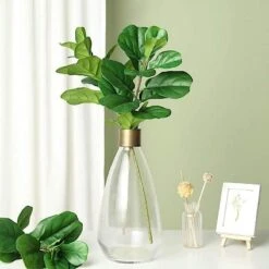 2 Bushes 25" Artificial Fiddle Leaves Stems - Green 16 2 Bushes 25" Artificial Fiddle Leaves Stems - Green -Optimal Home Decoration 2 bushes 25 artificial fiddle leaves stems green arti grn 12 s 01 28818235588671