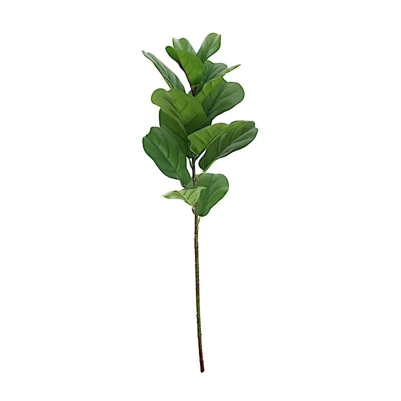 2 Bushes 25" Artificial Fiddle Leaves Stems - Green 3 2 Bushes 25" Artificial Fiddle Leaves Stems - Green