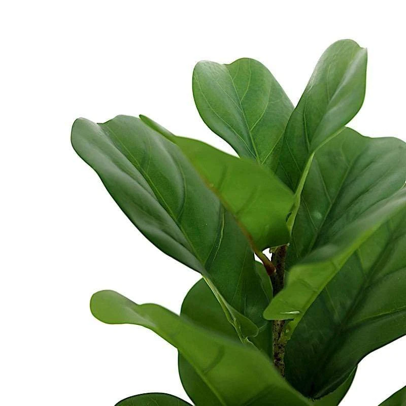2 Bushes 25" Artificial Fiddle Leaves Stems - Green 5 2 Bushes 25" Artificial Fiddle Leaves Stems - Green - Image 3
