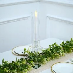 2 Crystal Hurricane Taper Candle Holders With Cylinder Glass Shades - Clear -Optimal Home Decoration 2 crystal glass wedding party centerpieces candle holders clear 30567906836543