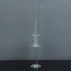 2 Crystal Hurricane Taper Candle Holders With Cylinder Glass Shades - Clear -Optimal Home Decoration 2 crystal wedding party centerpieces candle holders clear 30567907754047