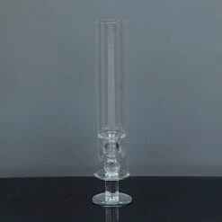 2 Crystal Hurricane Taper Candle Holders With Cylinder Glass Shades - Clear -Optimal Home Decoration 2 crystal wedding party centerpieces candle holders clear 30567907950655