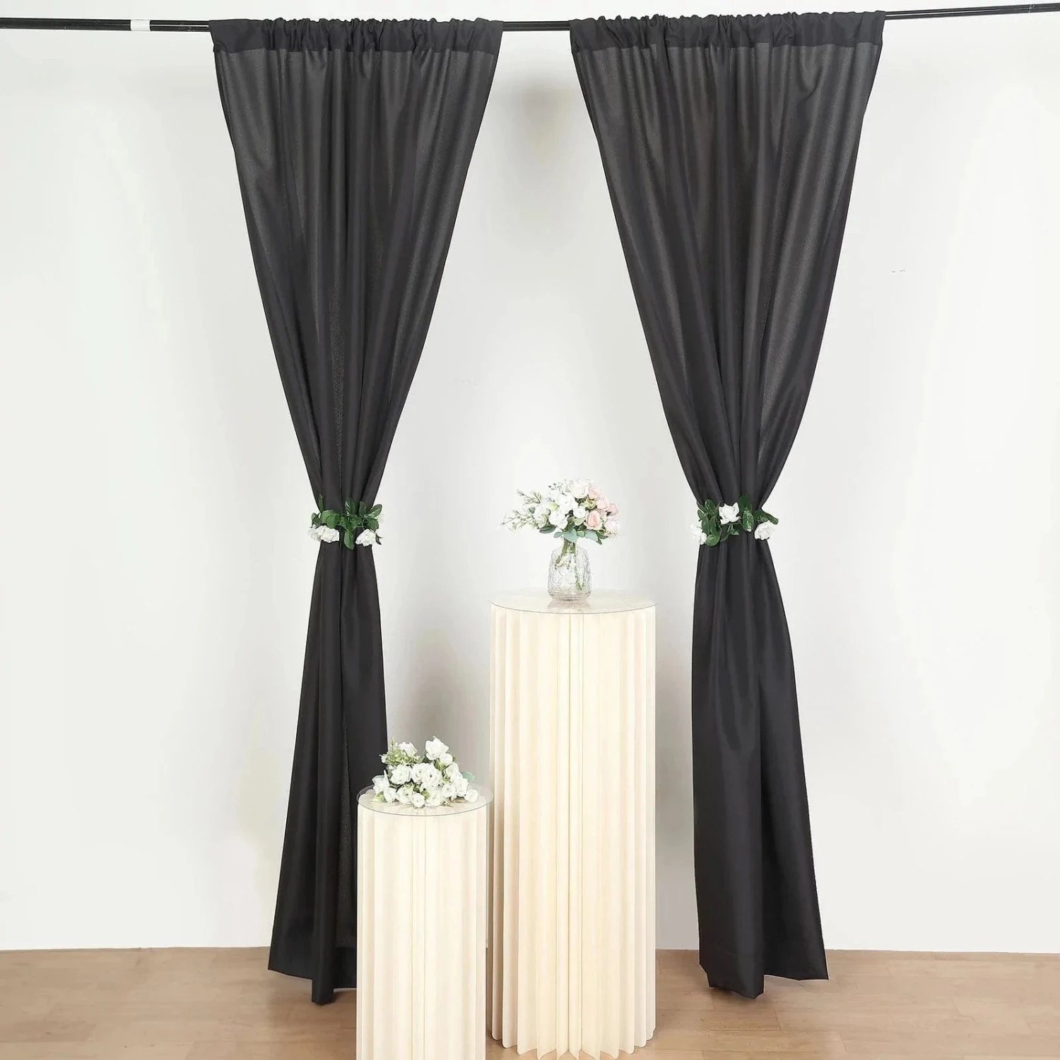 2 Drapery Panels 8 Ft Polyester Backdrop Curtains With Rod Pockets 15 2 Drapery Panels 8 Ft Polyester Backdrop Curtains With Rod Pockets - Image 13