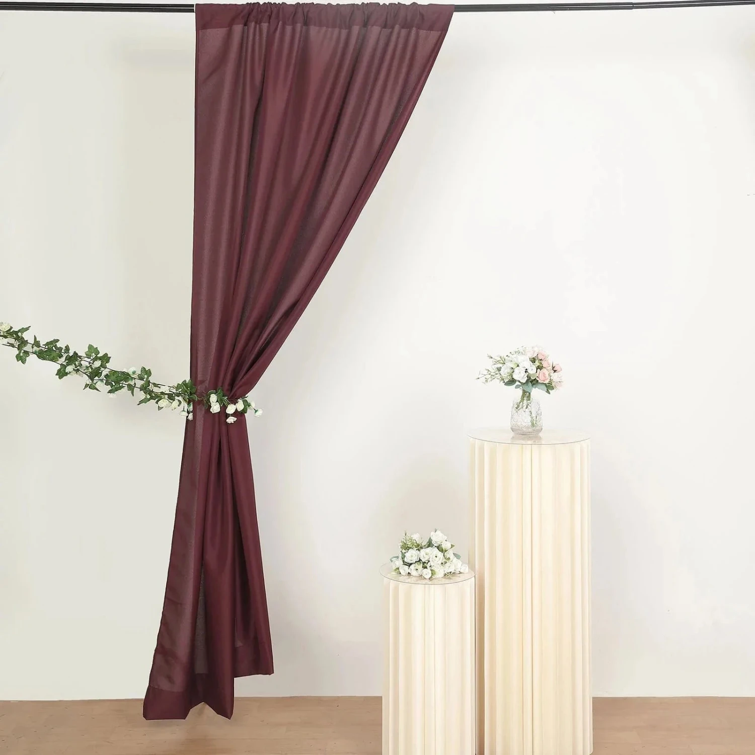 2 Drapery Panels 8 Ft Polyester Backdrop Curtains With Rod Pockets 22 2 Drapery Panels 8 Ft Polyester Backdrop Curtains With Rod Pockets - Image 20