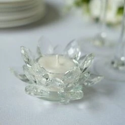 2 Lotus Flower 4.5" Crystal Glass Tealight Candle Holders - Clear 13 2 Lotus Flower 4.5" Crystal Glass Tealight Candle Holders - Clear -Optimal Home Decoration 2 lotus flower 4 5 crystal glass tealight candle holders clear cand hold 012 s clr 30353587437631