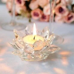 2 Lotus Flower 4.5" Crystal Glass Tealight Candle Holders - Clear 14 2 Lotus Flower 4.5" Crystal Glass Tealight Candle Holders - Clear -Optimal Home Decoration 2 lotus flower 4 5 crystal glass tealight candle holders clear cand hold 012 s clr 30353587732543