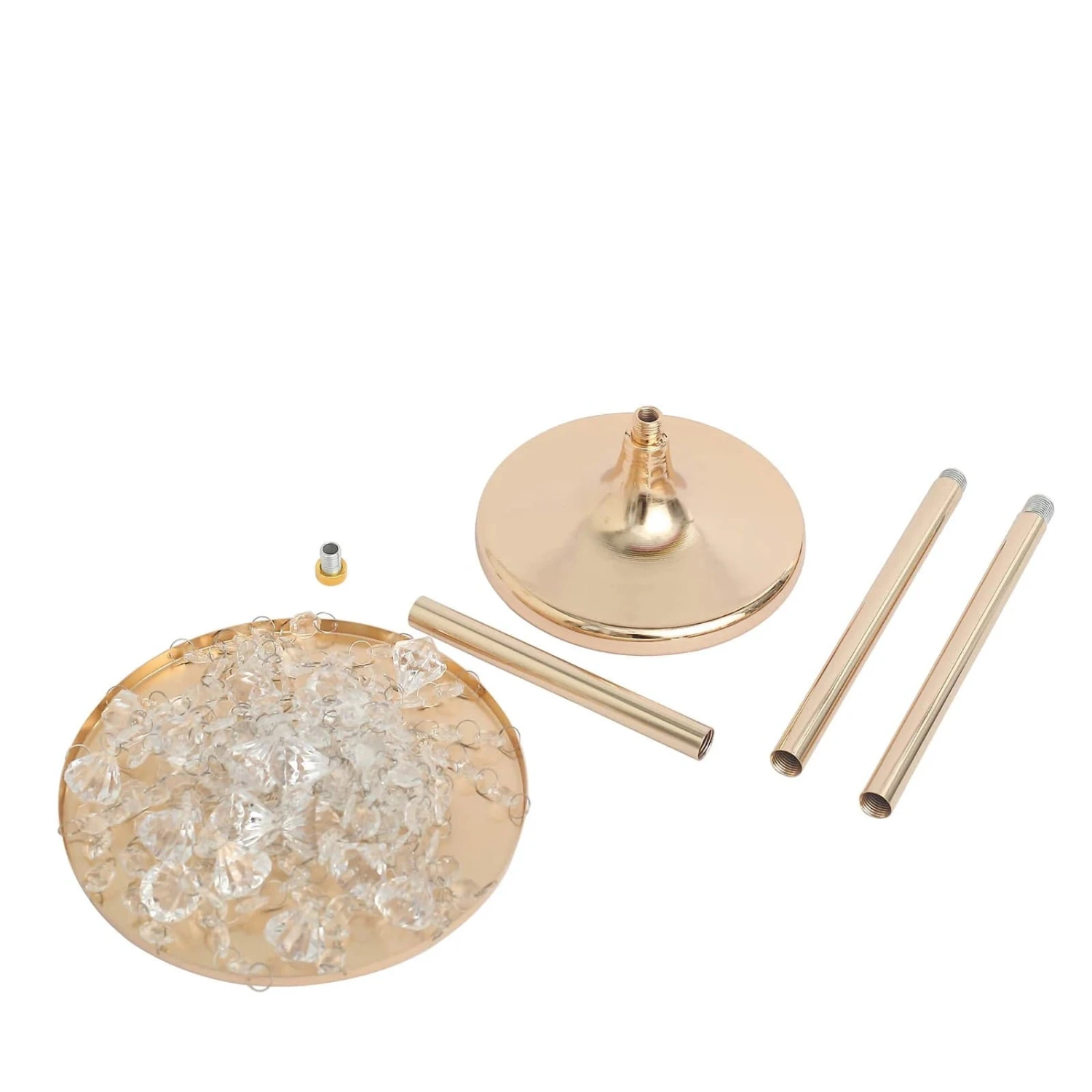 2 Metal 24" Flower Display Stands With Spiral Hanging Crystal Beads - Gold And Clear 12 2 Metal 24" Flower Display Stands With Spiral Hanging Crystal Beads - Gold And Clear - Image 10